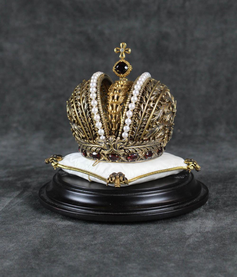 FABERGE JEWELED VERMEIL SILVER