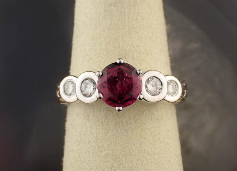 RUBELLITE, DIAMOND AND FOURTEEN