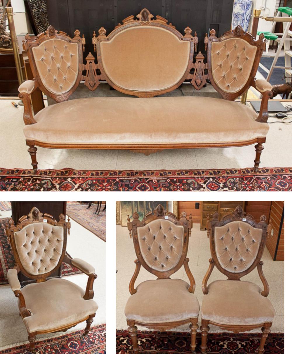 FOUR PIECE VICTORIAN SEATING FURNITURE 3b2d84