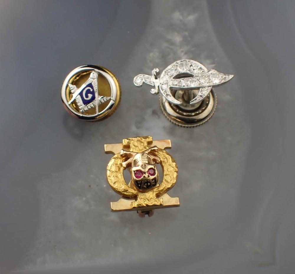 THREE MASONIC AND FRATERNITY PINSTHREE