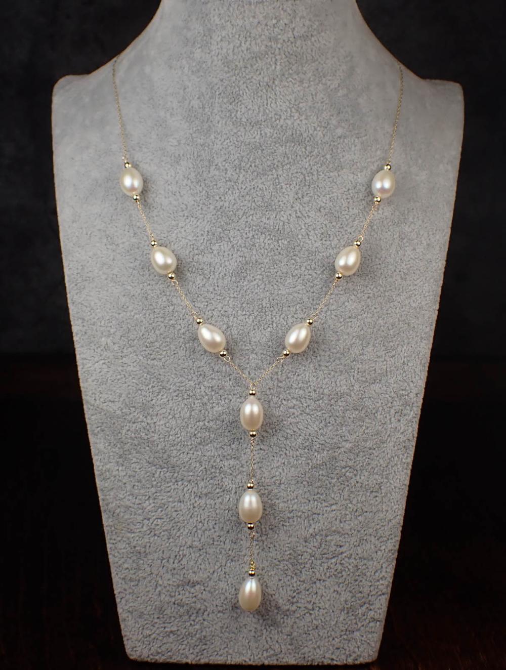 PEARL AND FOURTEEN KARAT GOLD NECKLACEPEARL 3b2d81