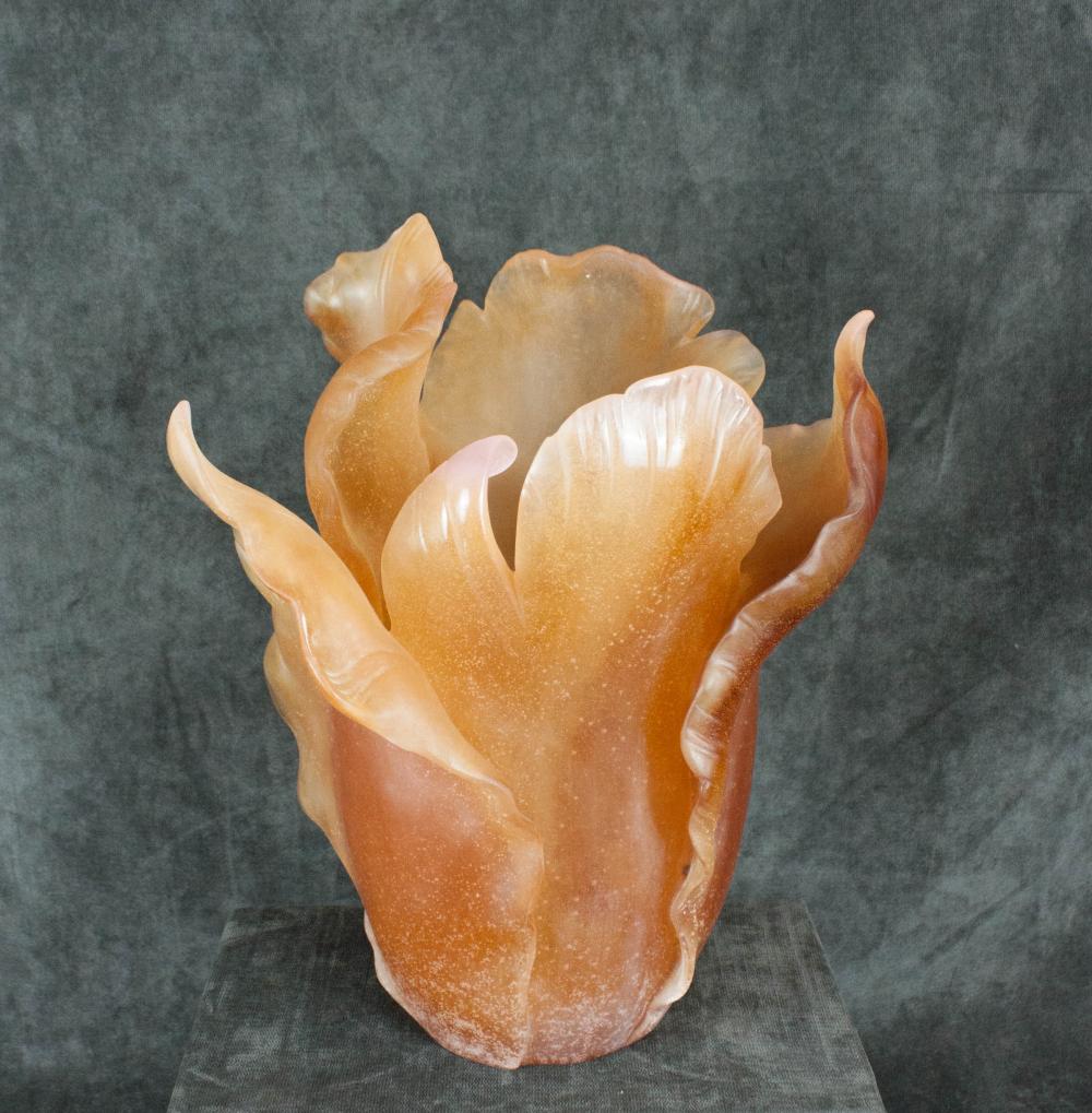 DAUM NANCY ART GLASS TULIP VASEDAUM 3b2d89