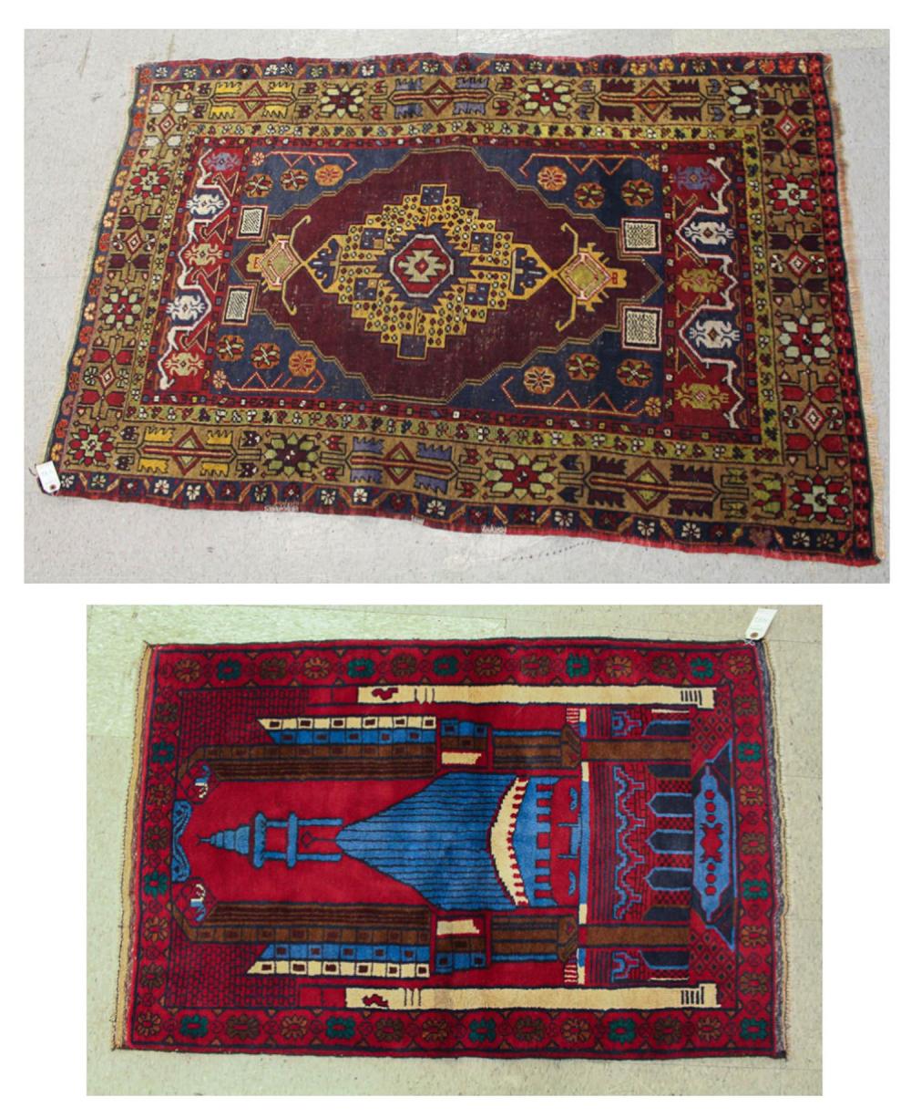 TWO TURKISH SEMI ANTIQUE AREA RUGSTWO 3b2d9d