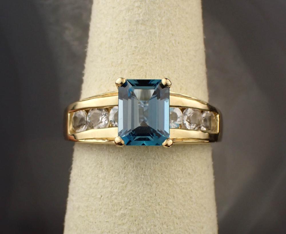 LONDON BLUE TOPAZ AND YELLOW GOLD