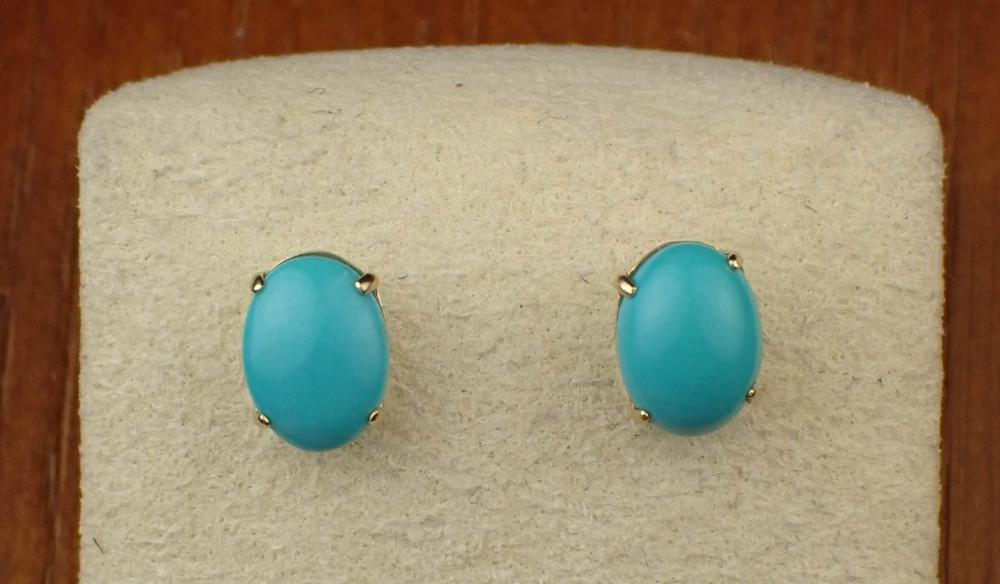 TURQUOISE AND FOURTEEN KARAT GOLD