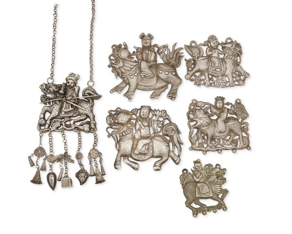 A GROUP OF CHINESE SILVER QILIN 3b2e0b