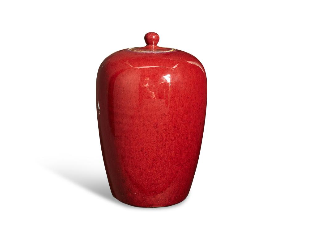 A CHINESE RED FLAMB GLAZED CERAMIC 3b2e2f