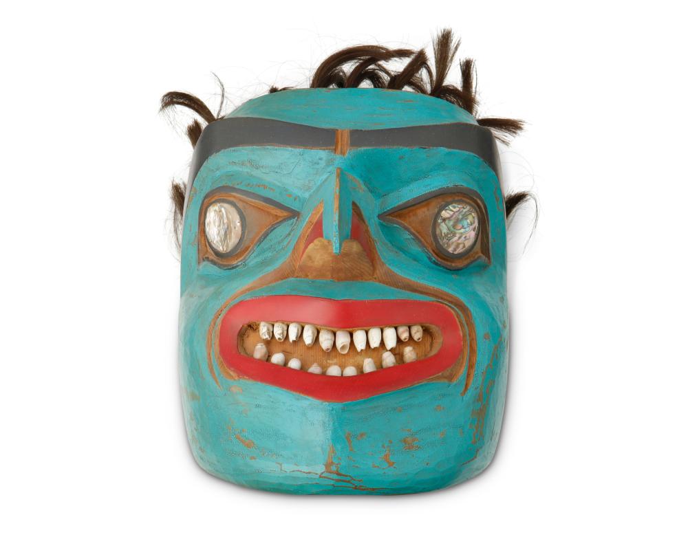 A NORTHWEST COAST POLYCHROME MASKA