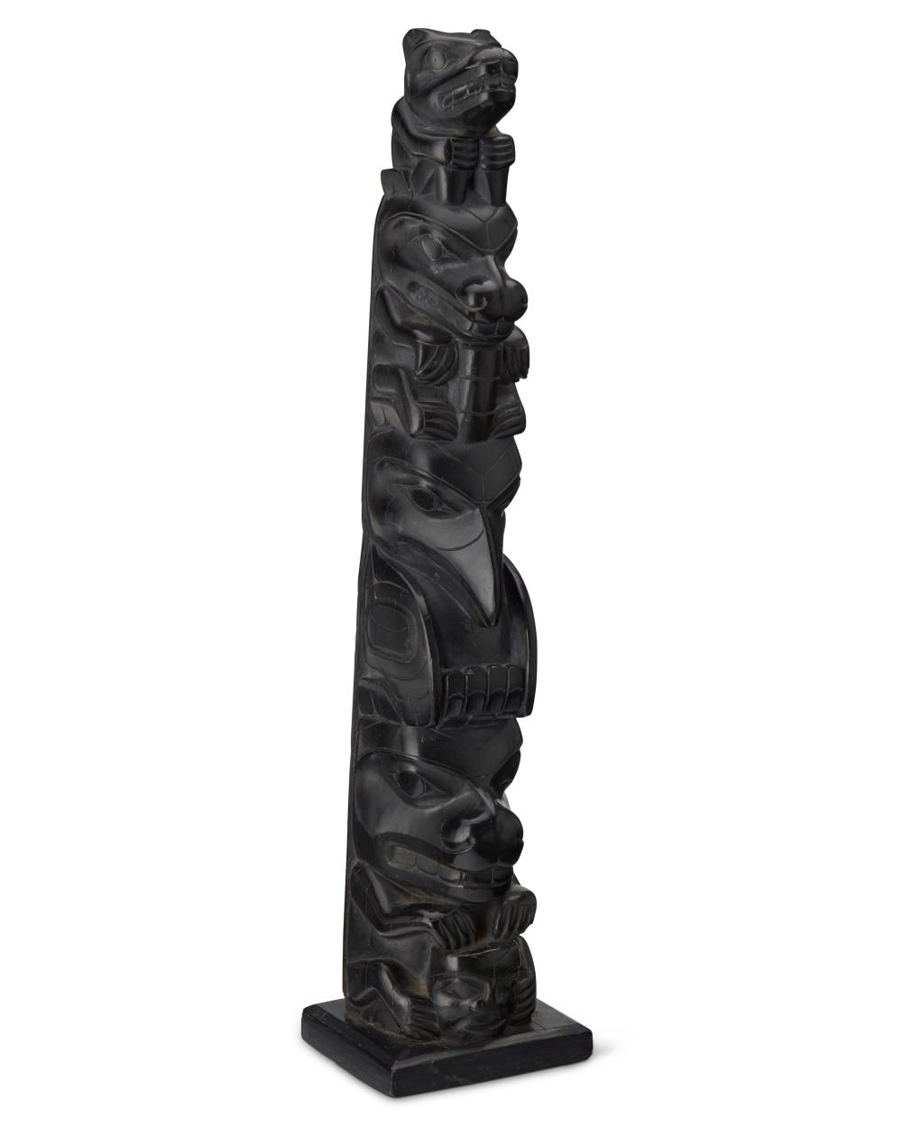 A HAIDA ARGILLITE TOTEM CARVINGA Haida