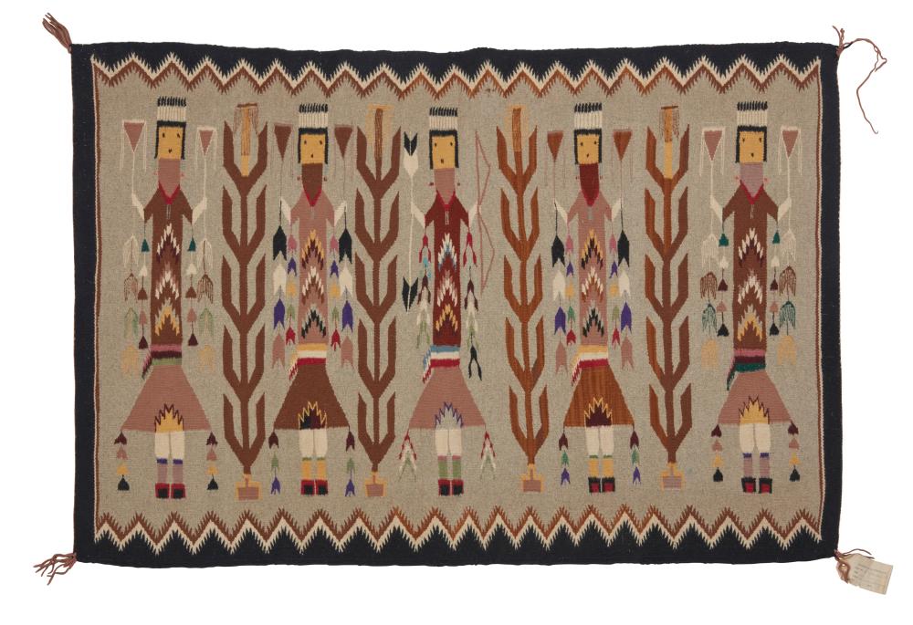 A NAVAJO YEI PICTORIAL TEXTILEA