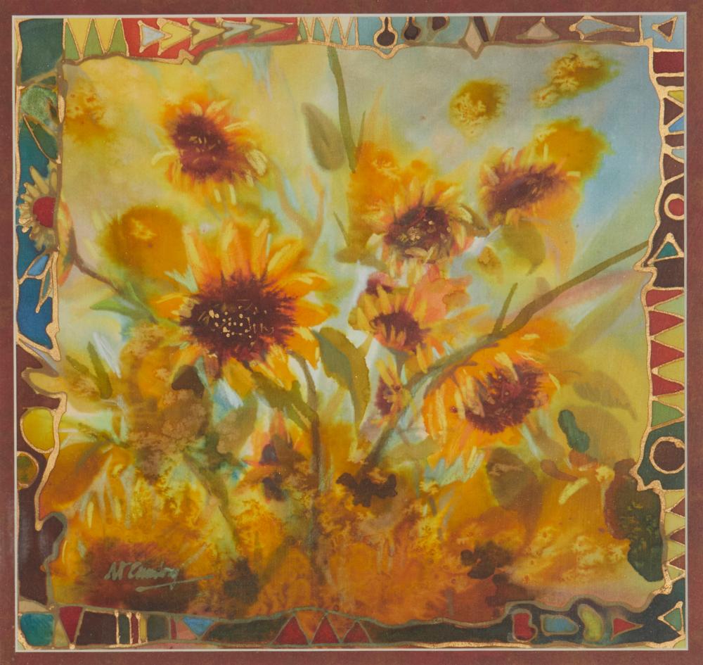 NANCY CAWDREY B 1948 SUNFLOWERS  3b2f3d