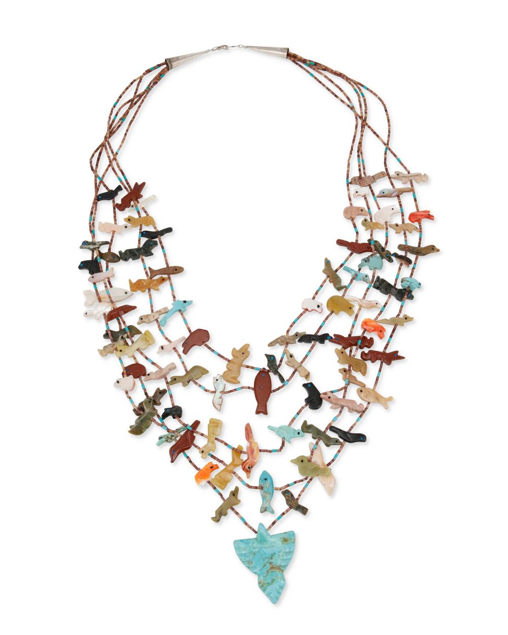 A PUEBLO-STYLE MULTISTRAND FETISH NECKLACEA