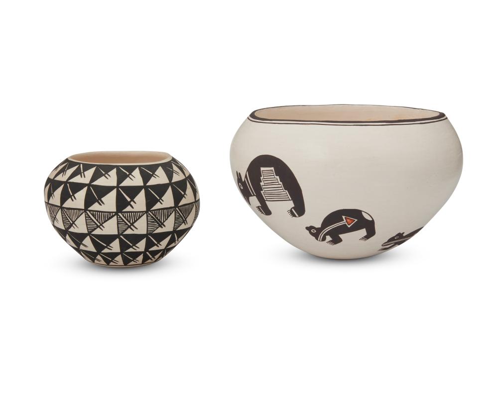 TWO ACOMA PUEBLO POTTERY BOWLSTwo