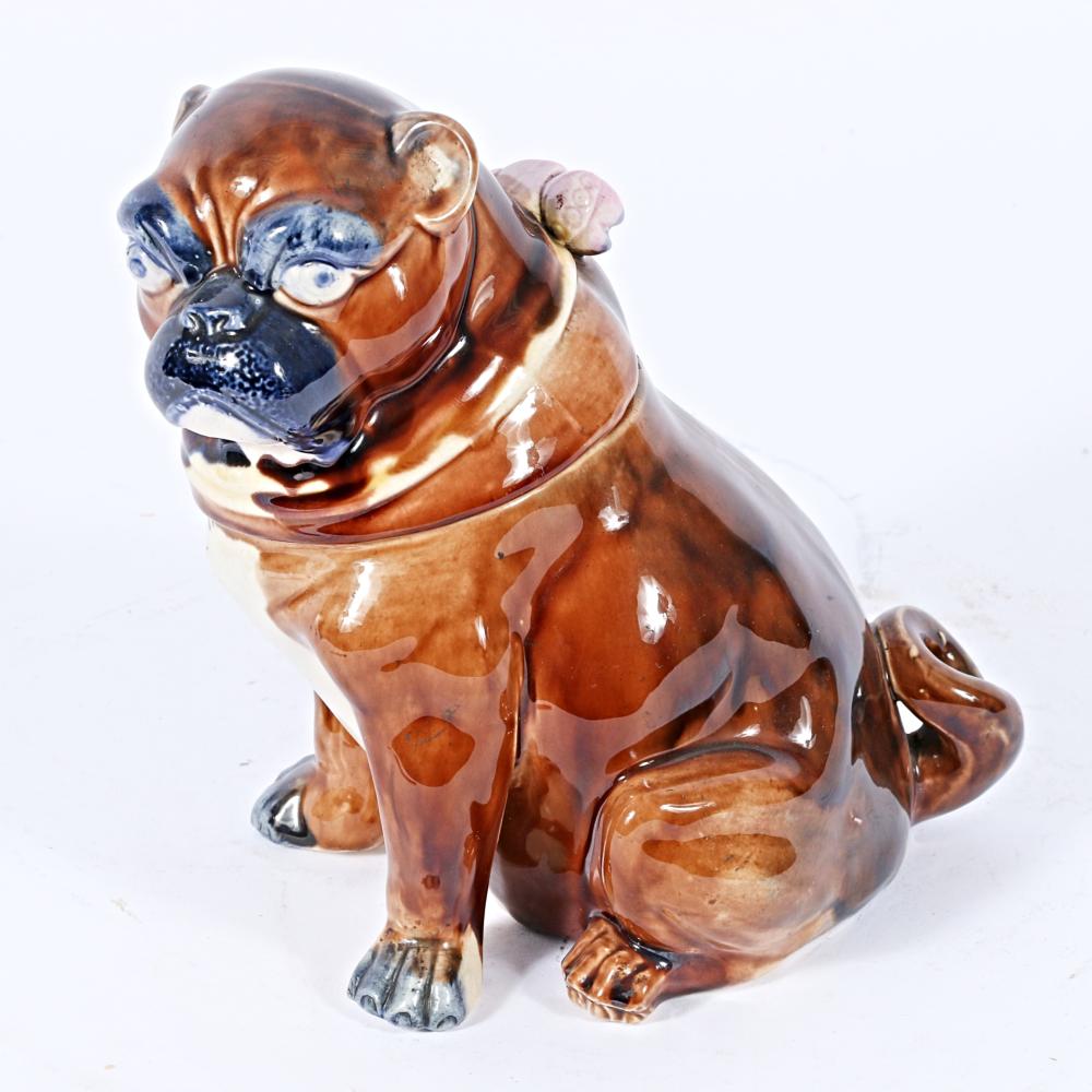 ANTIQUE CONTINENTAL FIGURAL PUG DOG