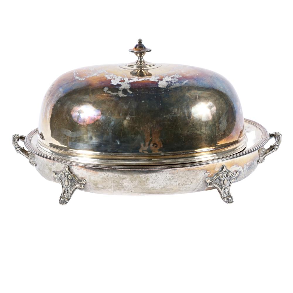 ANTIQUE SILVER PLATED ROAST SERVICE;