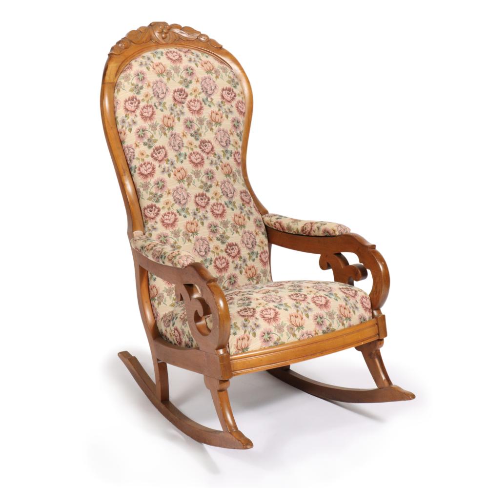VICTORIAN ROCKING CHAIR WITH FLORAL 3b3041