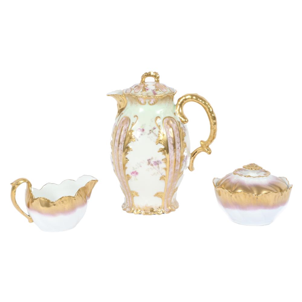 LIMOGES 3PC GROUP: HAND PAINTED