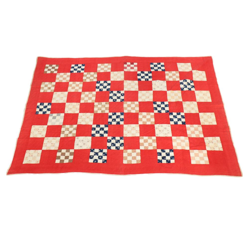 RED WHITE AND BLUE PATCHWORK CHECKERBOARD 3b30b3