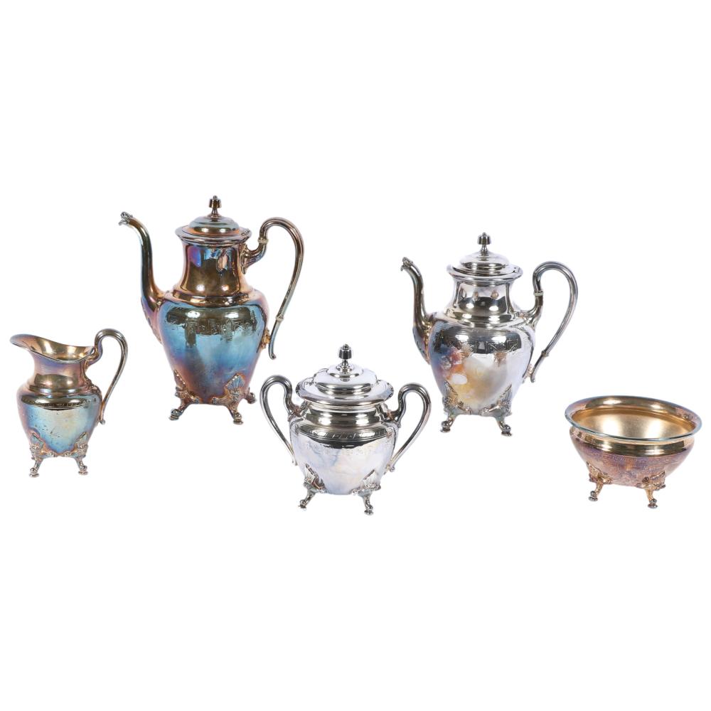 REED & BARTON SILVERPLATE 5PC TEA