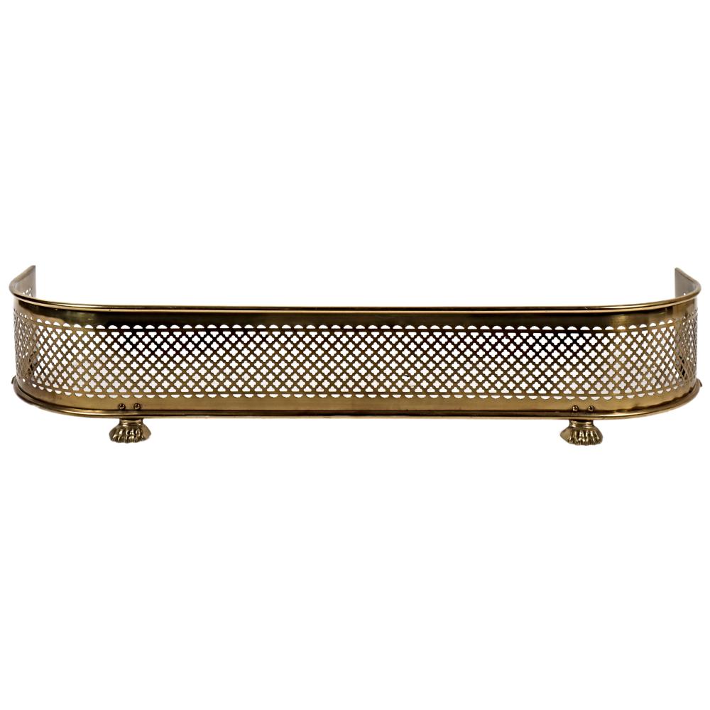 BRASS FIREPLACE FENDER WITH CLAW 3b314d