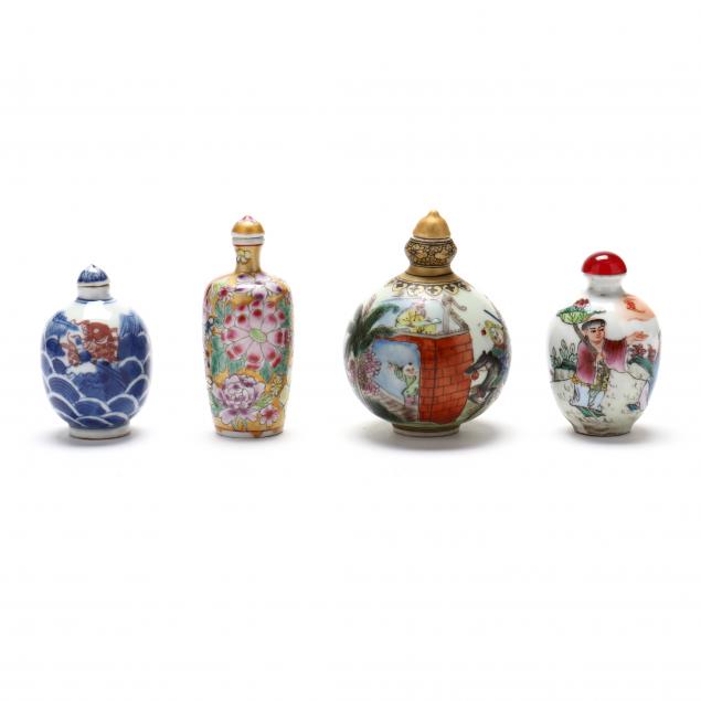 FOUR CHINESE PORCELAIN SNUFF BOTTLES 3b3166