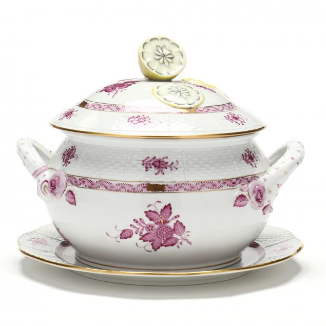 HEREND CHINESE BOUQUET RASPBERRY  TUREEN