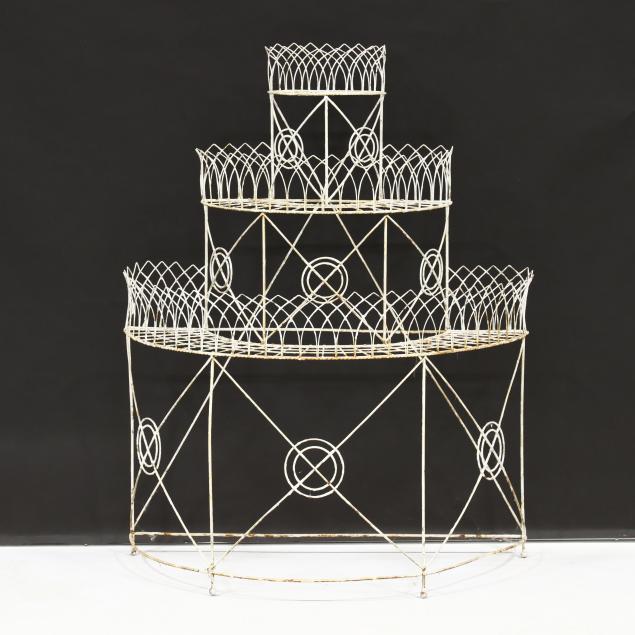 VINTAGE WIREWORK THREE TIERED PLANT