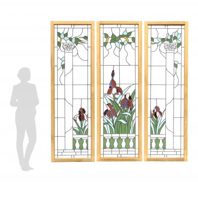 LARGE CUSTOM TRIPTYCH STAINED GLASS 3b3209