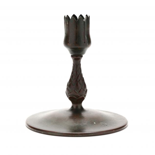 TIFFANY STUDIOS BRONZE CANDLESTICK 3b326b