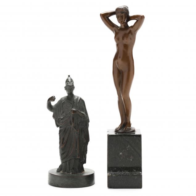 TWO CONTINENTAL BRONZE STATUETTES 3b326d