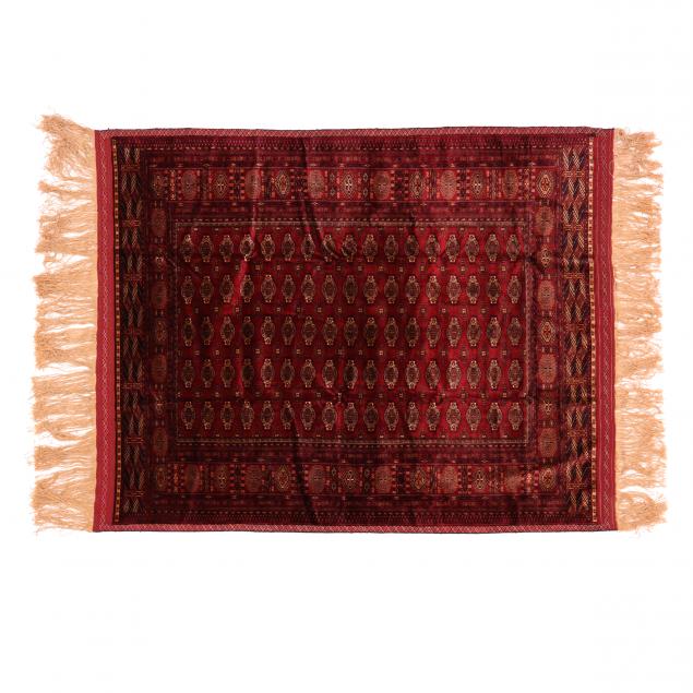 SILK TURKOMAN STYLE RUG The maroon