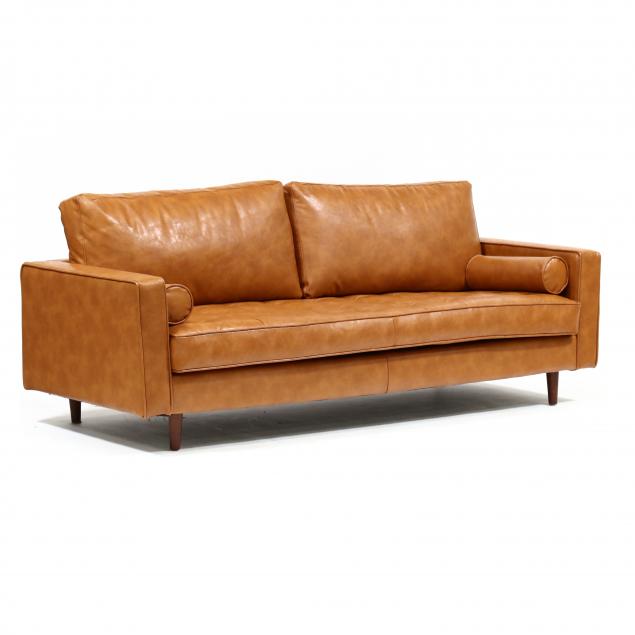 MODERN LEATHER SOFA Contemporary, brown