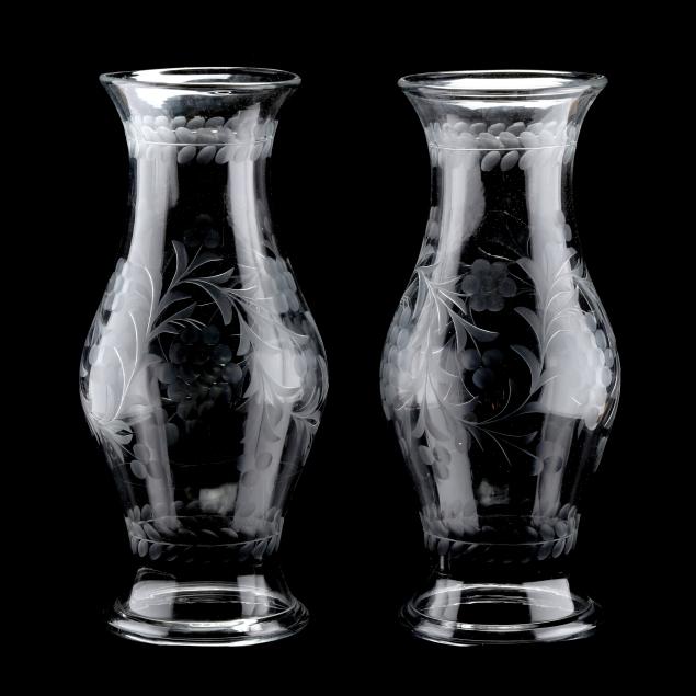 LARGE PAIR OF BLOWN AND ENGRAVED 3b33f0