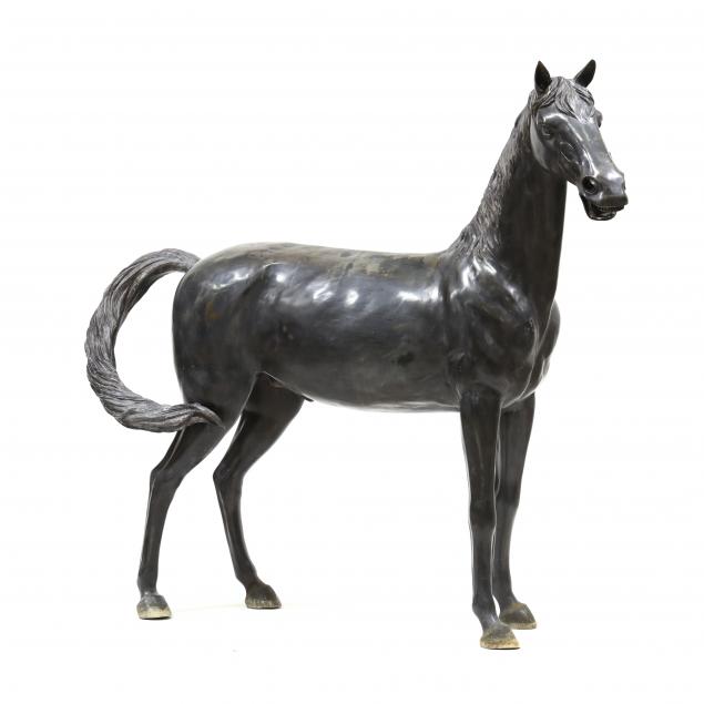 LIFE SIZE BRONZE STATUE OF A STALLION 3b3406