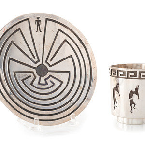 Hopi Silver Overlay Dish AND Cup
second