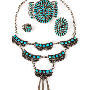 Zuni Silver and Petit Point Turquoise 3b0daa