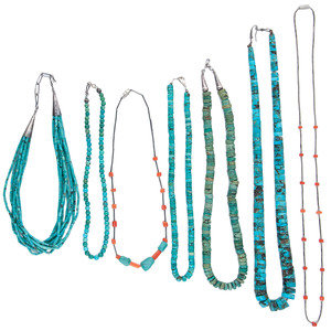 Pueblo Turquoise and Coral Necklaces
third