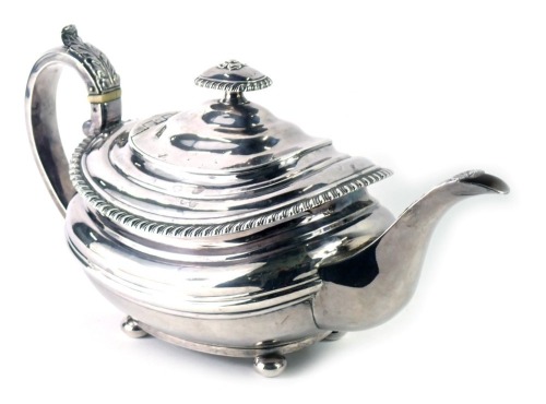 A Victorian silver teapot, with