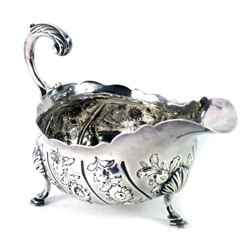 A Victorian silver sauce boat,