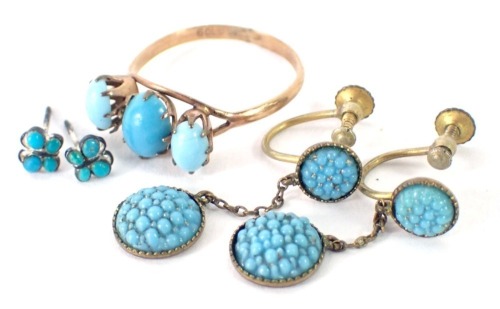 A turquoise jewellery suite, comprising