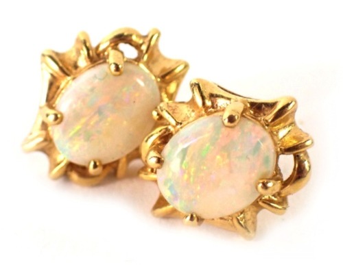 A pair of opal stud earrings each 3b0e8b