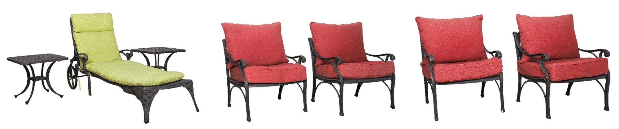 (8) pc patio seating set, distressed