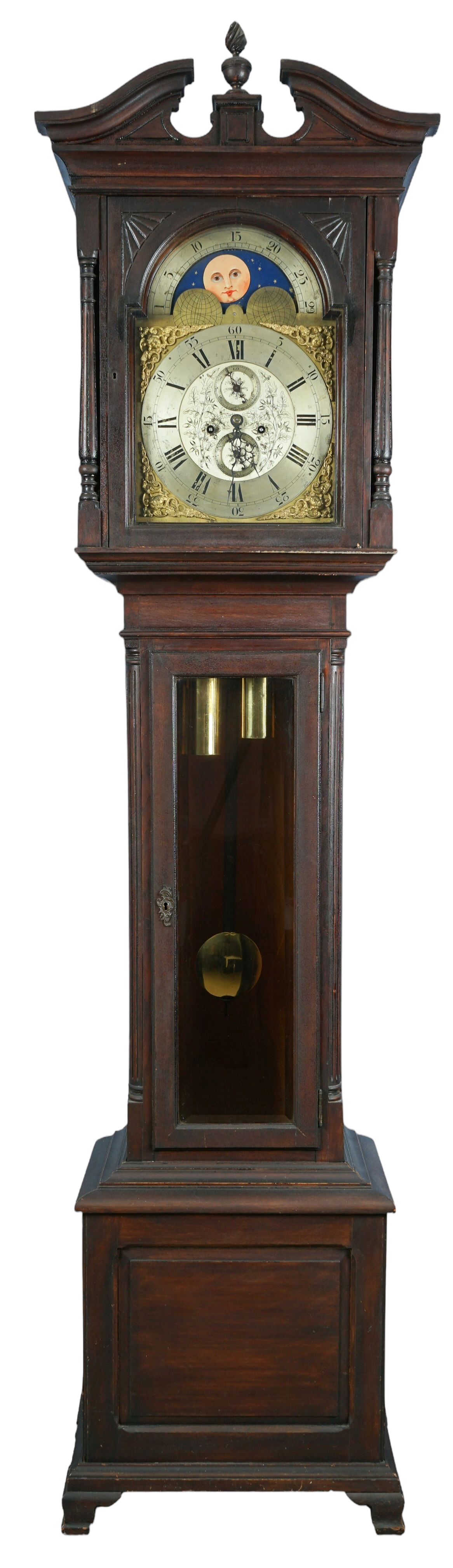 Oak Victorian Tall Clock, shaped