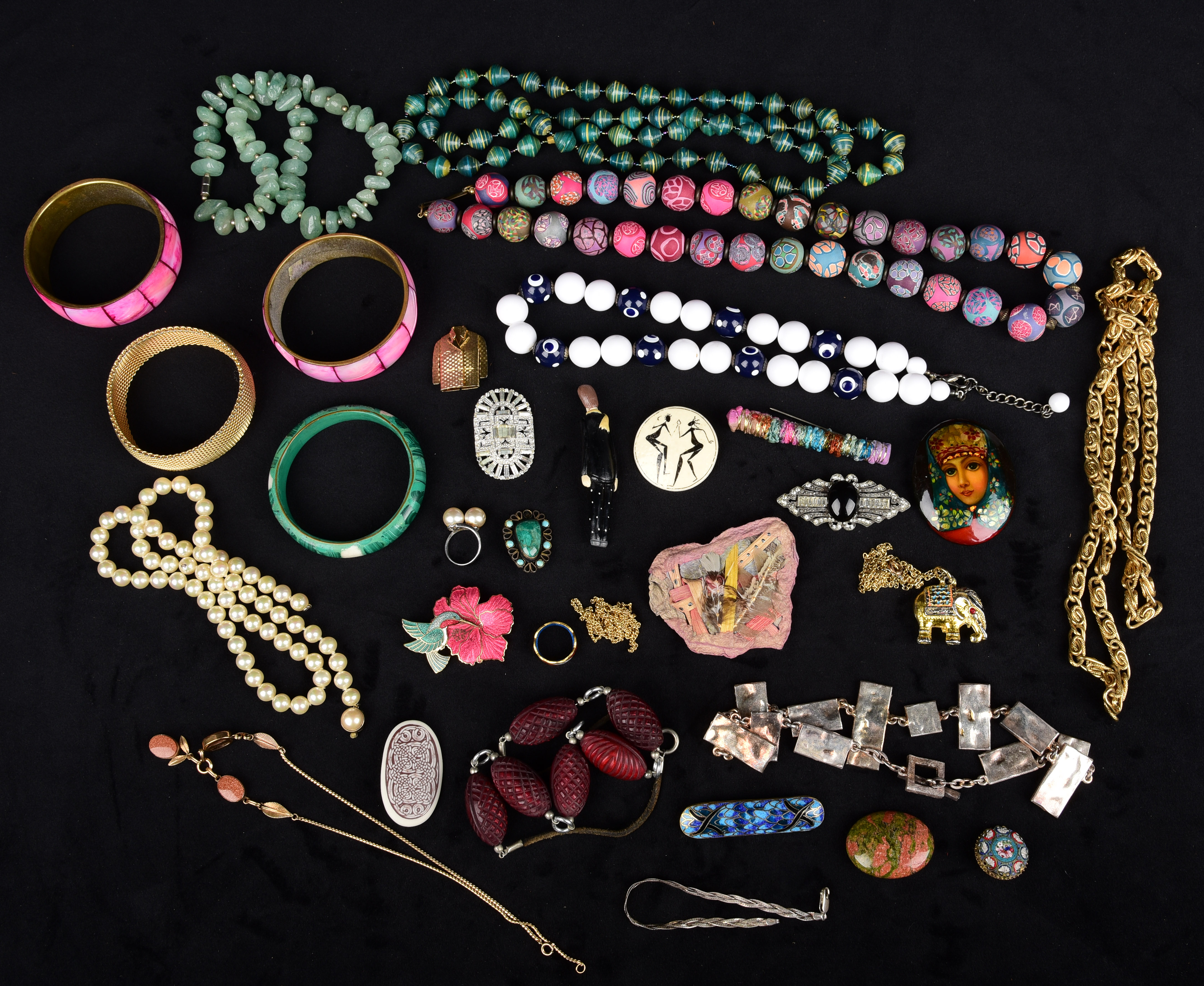 Eclectic vintage jewelry grouping to