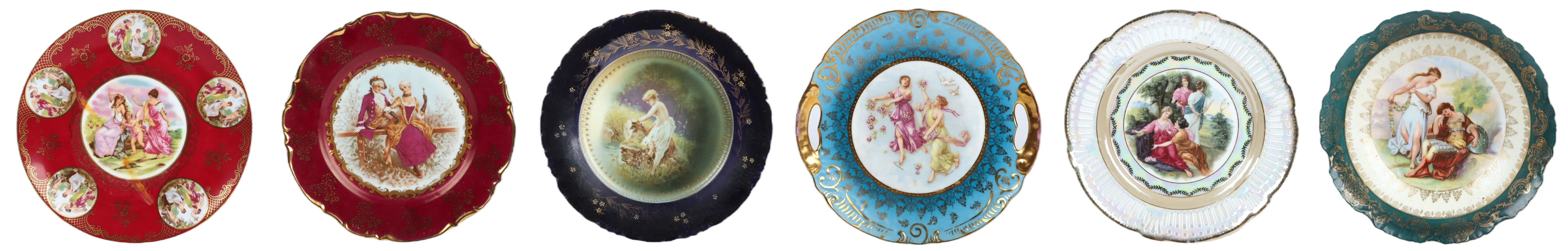 (6) Pcs porcelain with classical scenes,