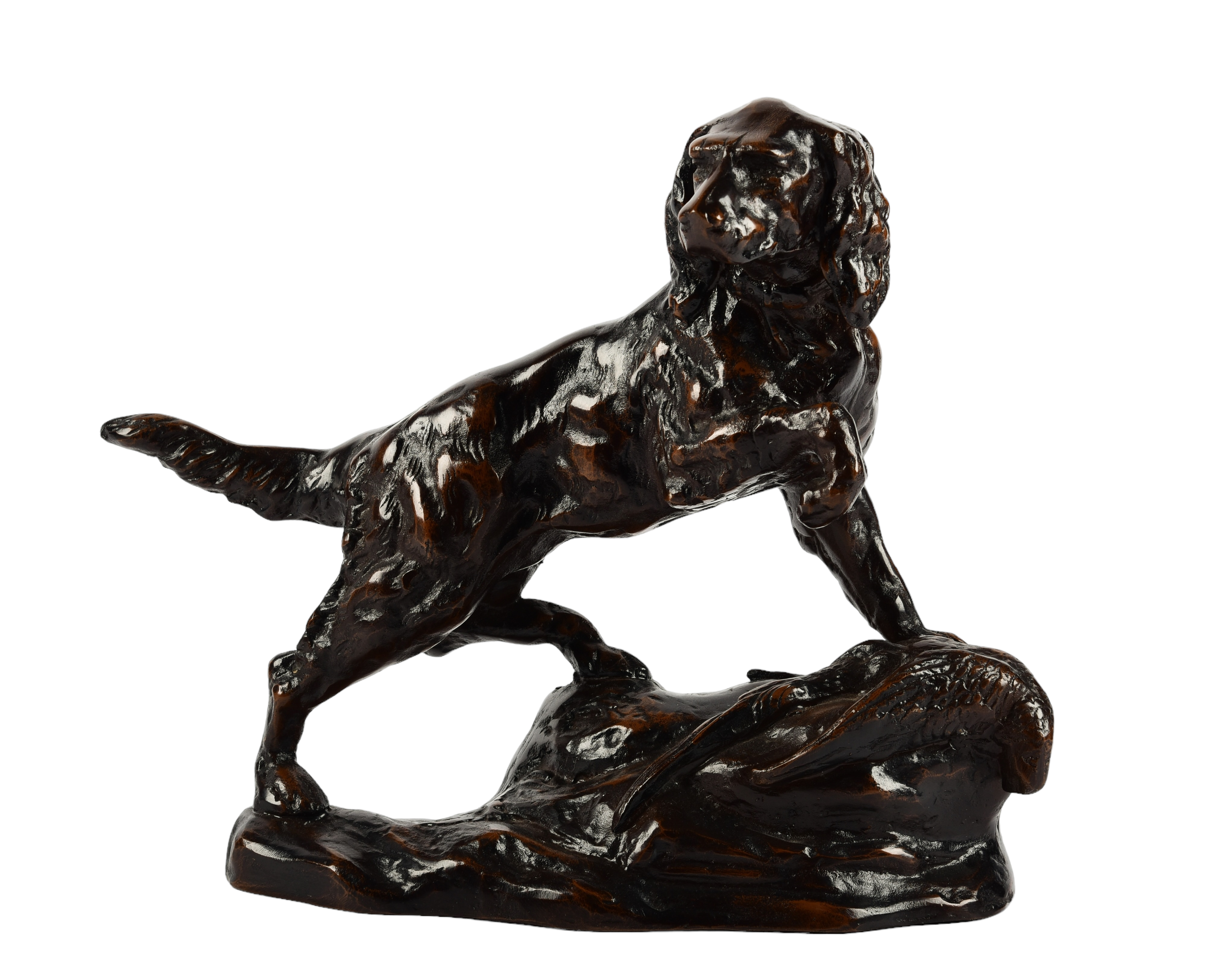 Bronze Sculpture of a Setter, with catch