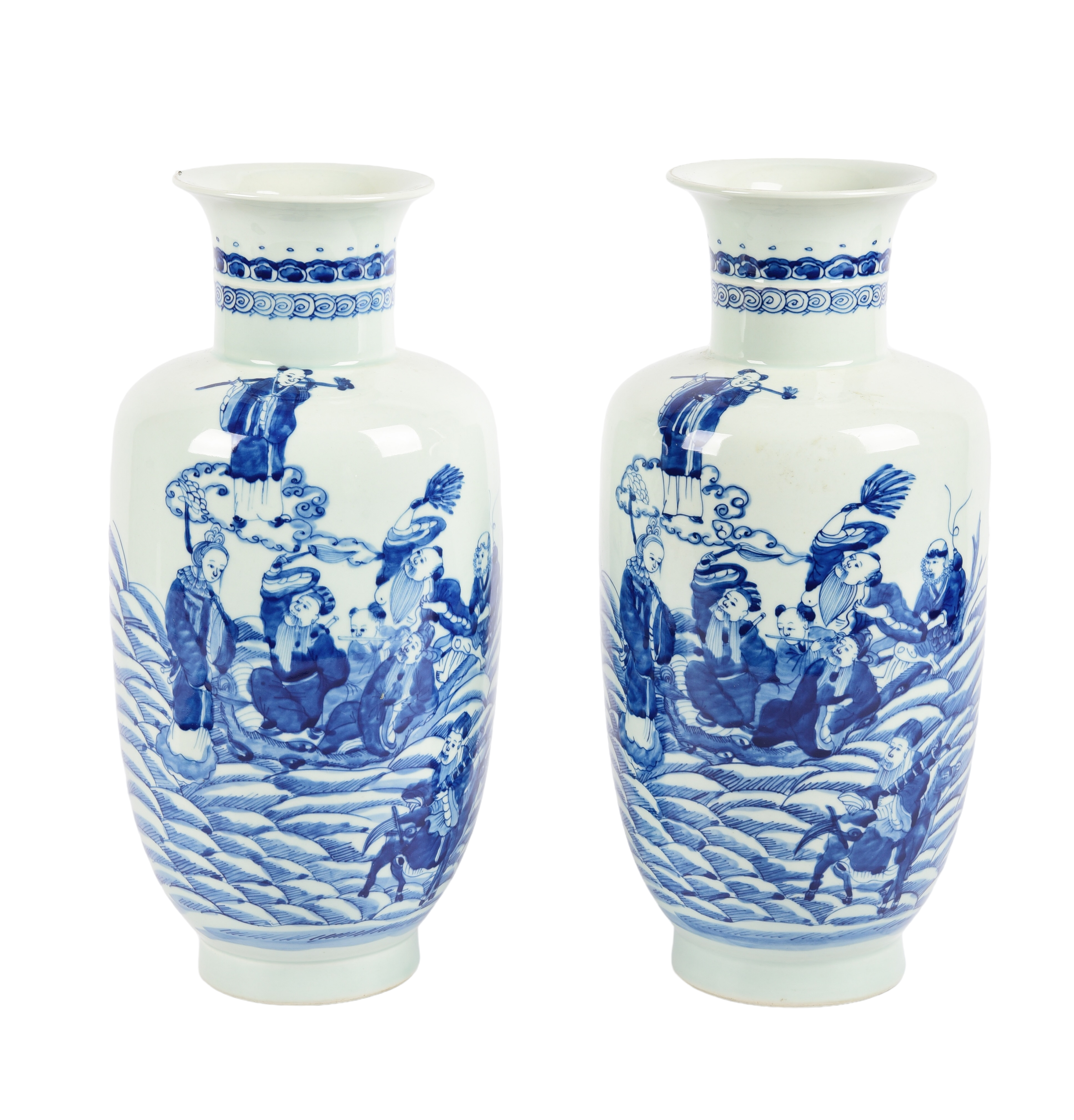 Pair of Chinese blue & white porcelain