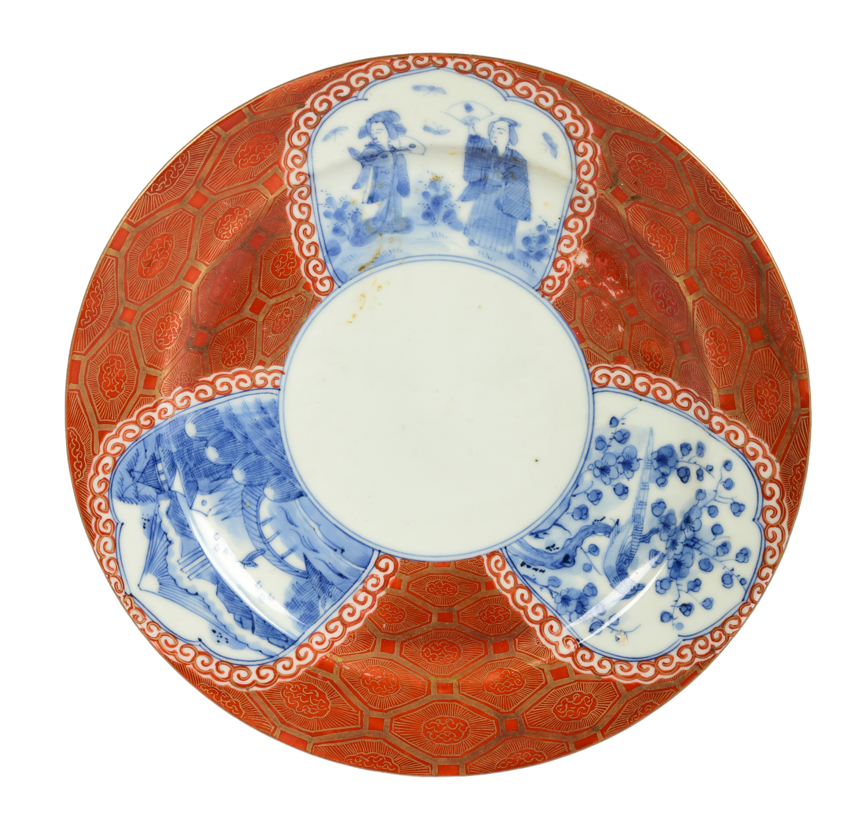 Japanese porcelain plate, 6-character