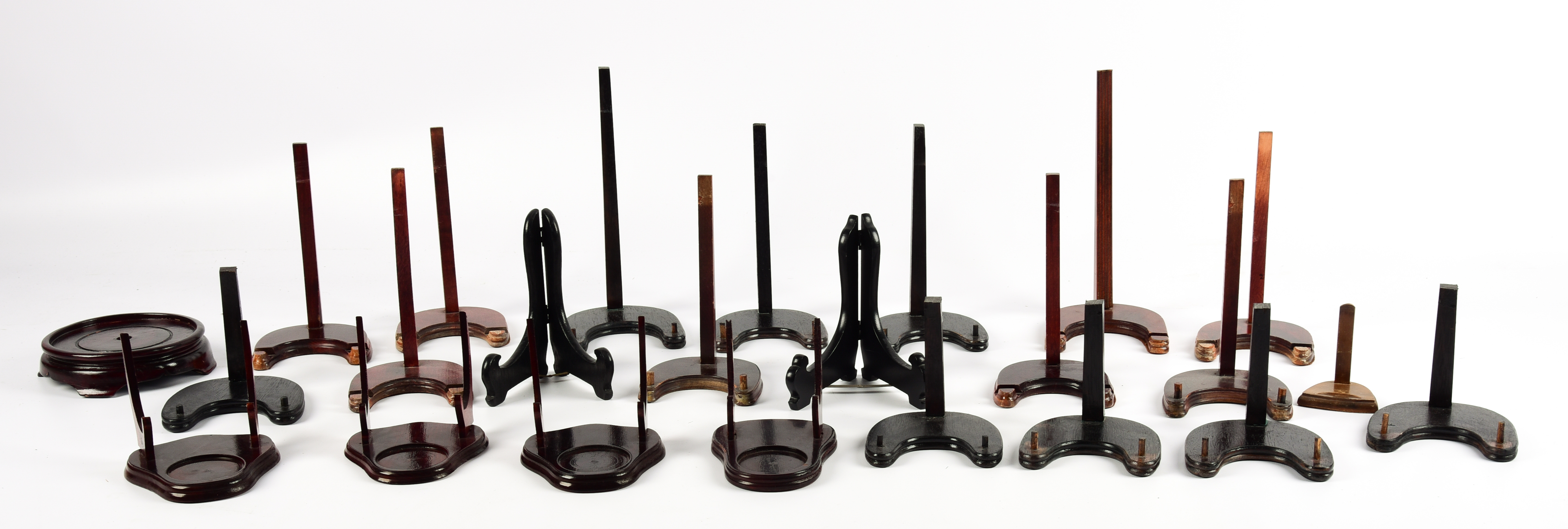 (24) Wooden display stands, c/o