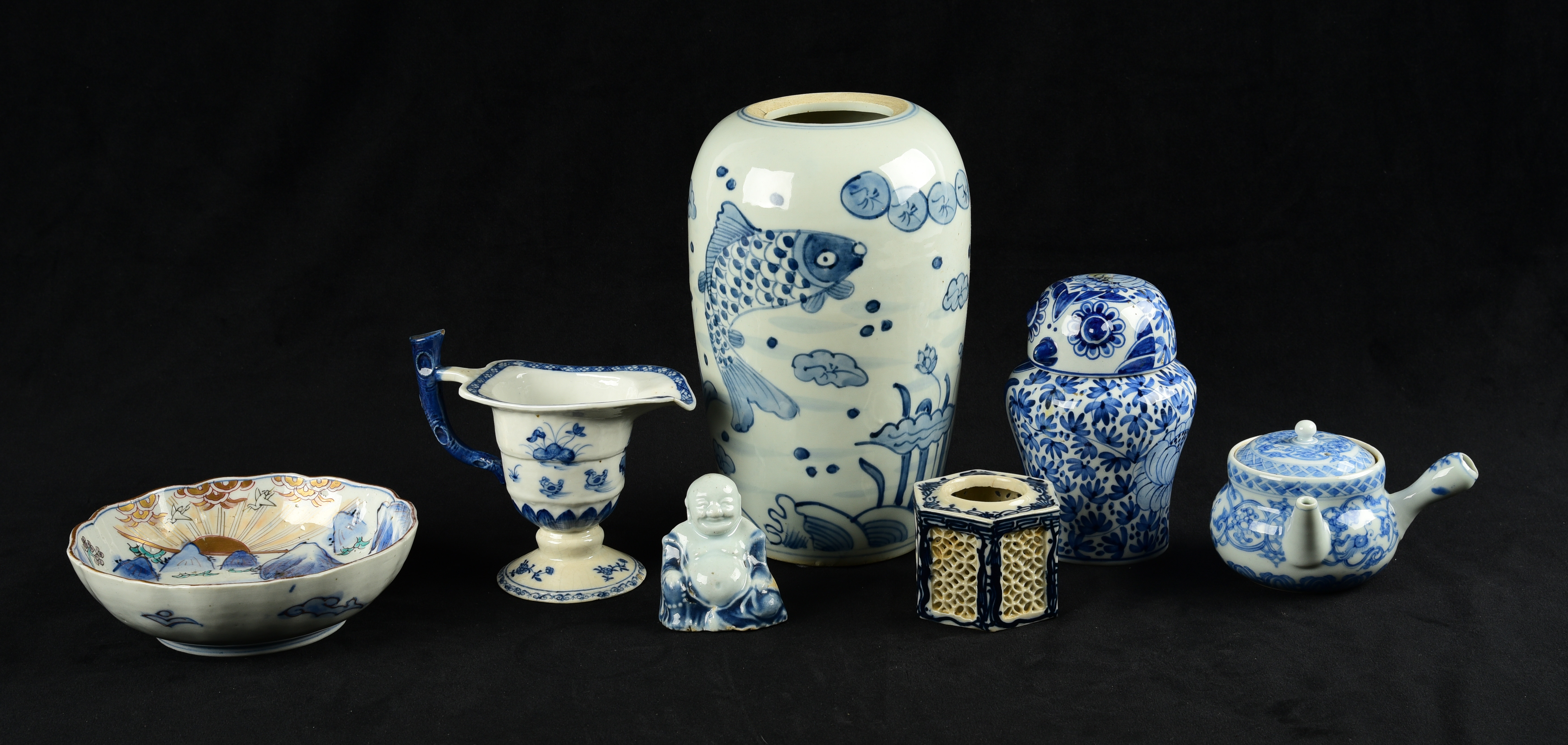  7 Pcs Asian blue white porcelain 3b105c